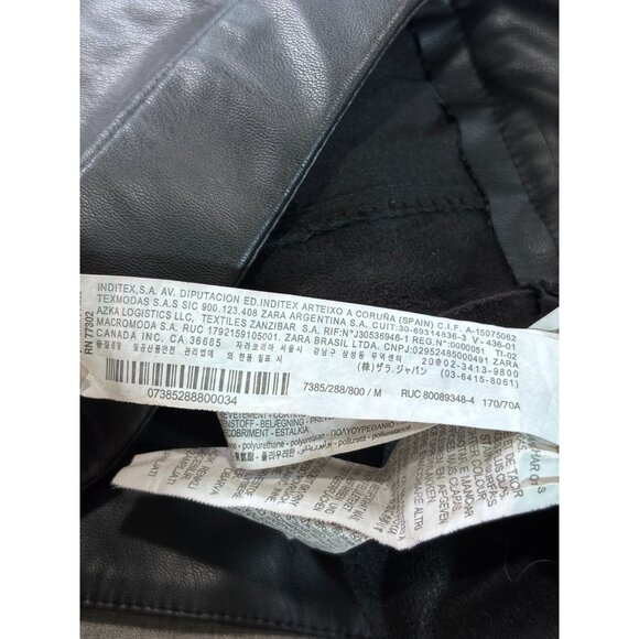 Zara Womens Faux Leather Black Pleated Skort Size M - Picture 10 of 10